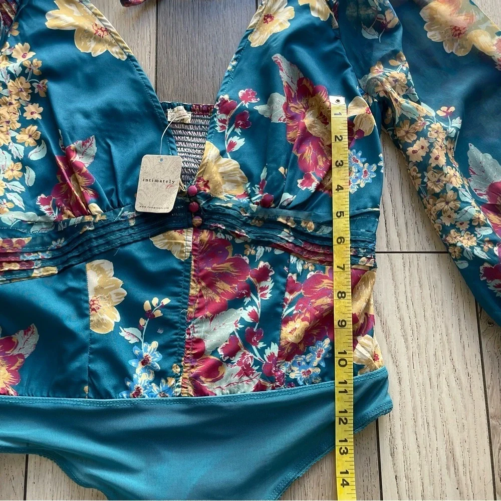 Free people Floral Long Sleeve Bodysuit
